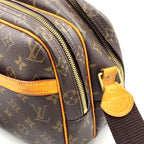 Louis Vuitton Reporter PM Monogram Leather Brown Light Shoulder Bag Gold — view 7
