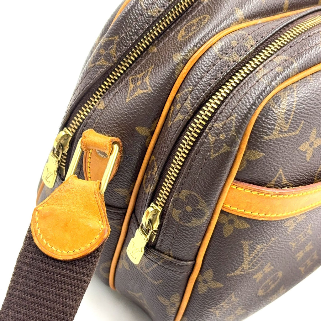 Louis Vuitton Reporter PM Monogram Leather Brown Light Shoulder Bag Gold — view 8