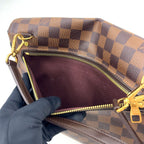 Louis Vuitton Hoxton GM Damier Ebene Leather Brown Shoulder Bag Gold — view 9