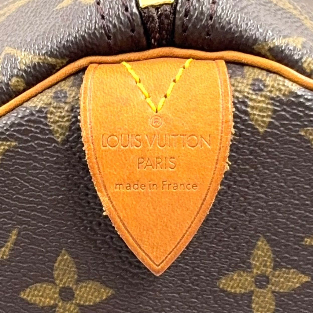 Louis Vuitton Speedy 40 Monogram Leather Brown Handbag Gold — view 4
