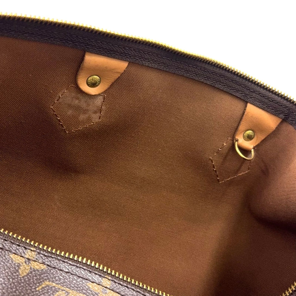 Louis Vuitton Speedy 40 Monogram Leather Brown Handbag Gold — view 5