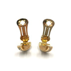 Dior Cross Rhinestone Color Stone Clear Gold Earrings — view 5
