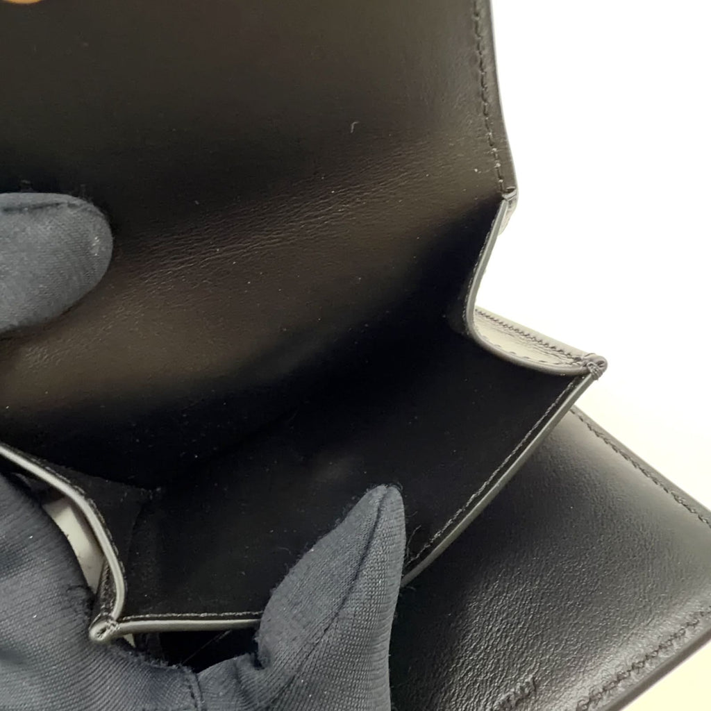 Celine Triomphe Small Flap Leather Black Wallet Gold — view 8