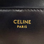 Celine Triomphe Small Flap Leather Black Wallet Gold — view 4