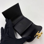 Celine Triomphe Small Flap Leather Black Wallet Gold — view 3