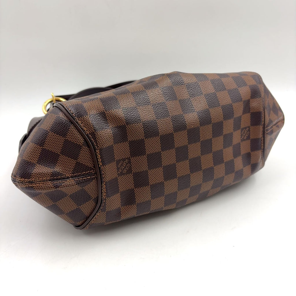 Louis Vuitton Sistine PM Damier Ebene Leather Brown Handbag Gold — view 5