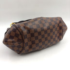 Louis Vuitton Sistine PM Damier Ebene Leather Brown Handbag Gold — view 5