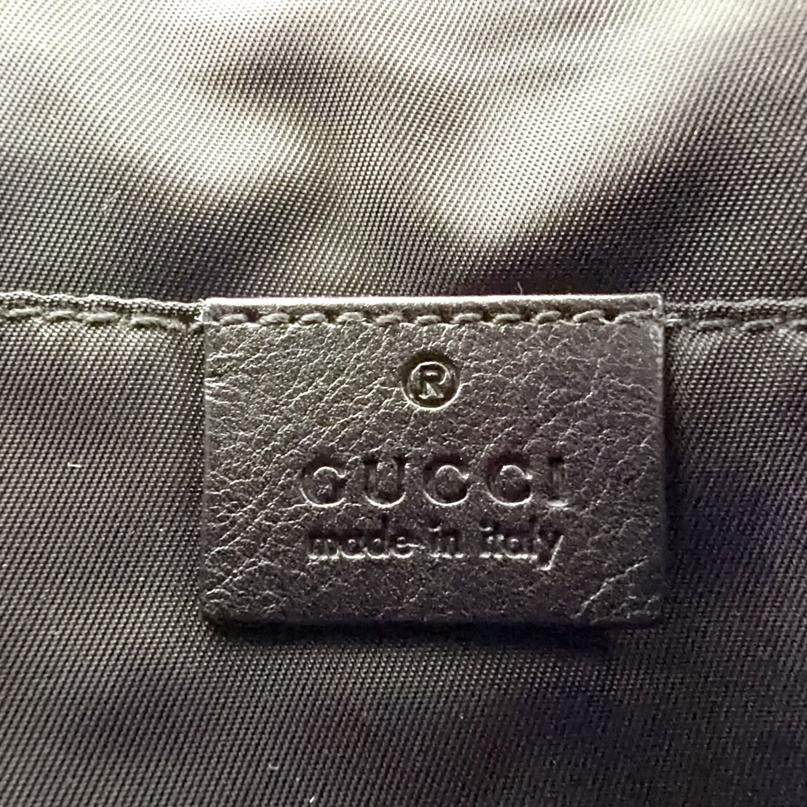 Gucci Interlocking Logo Leather Nylon Green Black Red Belt Bag Silver — view 4
