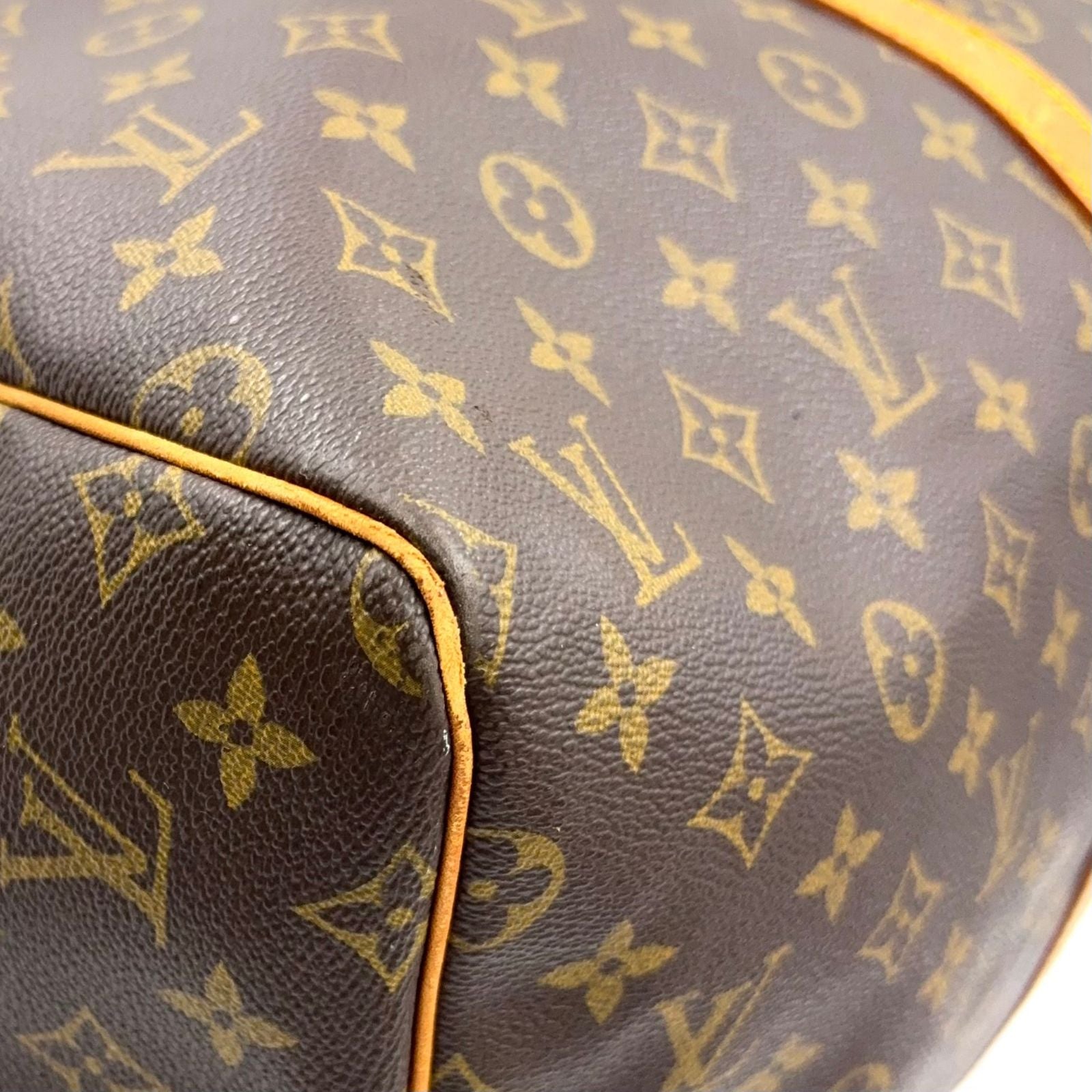 Louis Vuitton Keepall 55 Monogram Leather Brown Light Boston Bag Gold — view 6