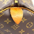 Louis Vuitton Keepall 55 Monogram Leather Brown Light Boston Bag Gold — view 4