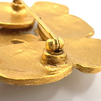 Chanel CC Logo Flower Motif Gold Plated Brooch — view 6