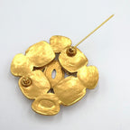 Chanel CC Logo Flower Motif Gold Plated Brooch — view 3