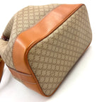 Celine Macadam Drawstring Leather Beige Light Brown Shoulder Bag Gold — view 5