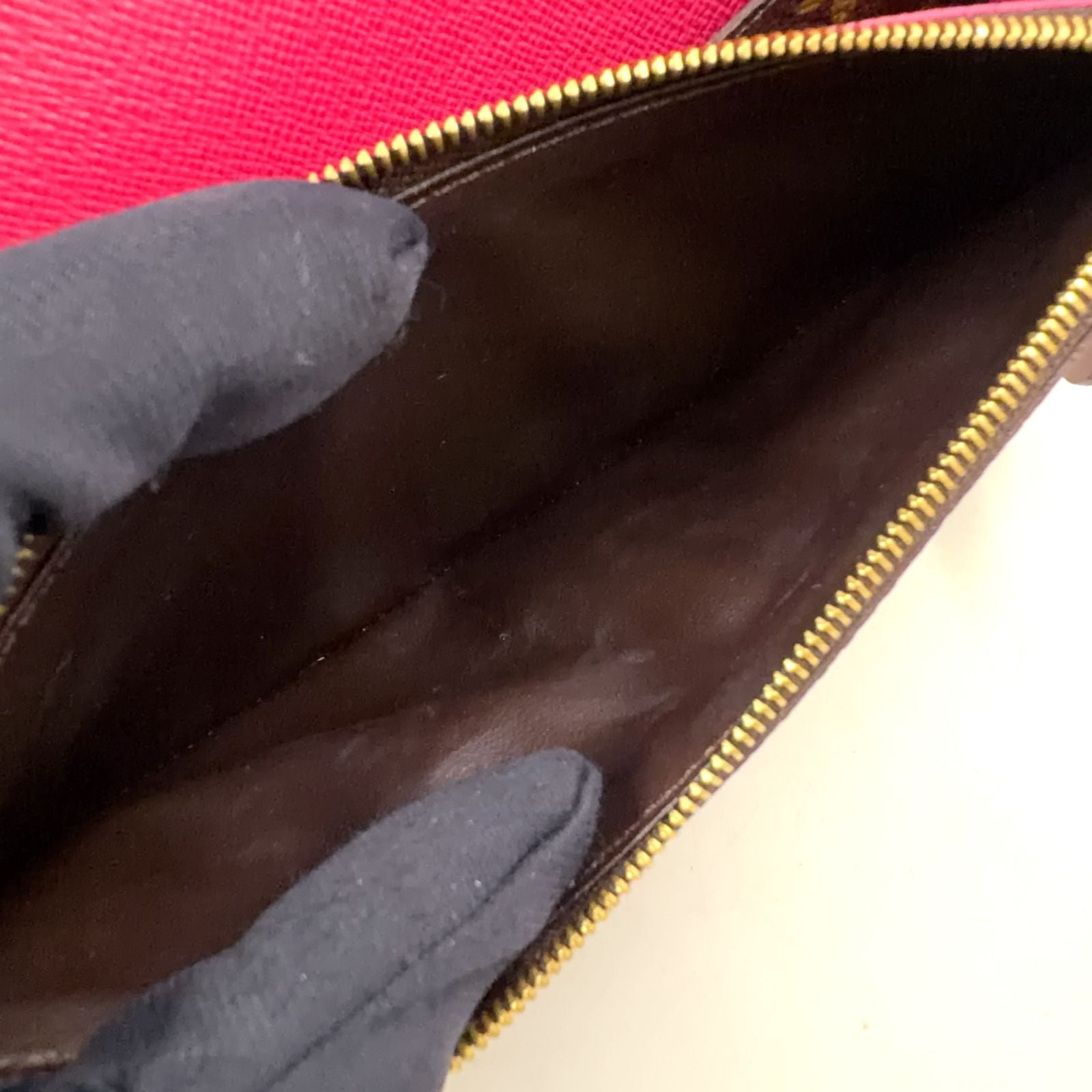 Louis Vuitton Portefeuille Emily Monogram Leather Pink Brown Bifold Wallet Gold — view 5