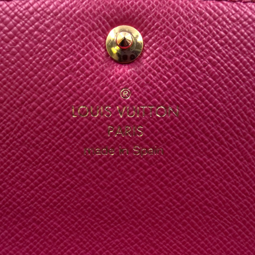 Louis Vuitton Portefeuille Emily Monogram Leather Pink Brown Bifold Wallet Gold — view 4