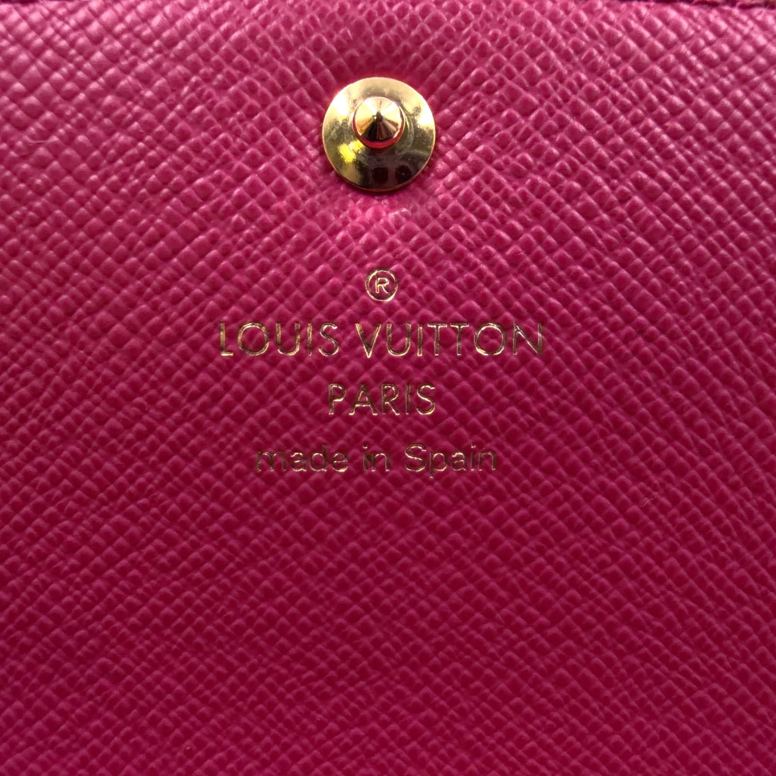 Louis Vuitton Portefeuille Emily Monogram Leather Pink Brown Bifold Wallet Gold — view 4
