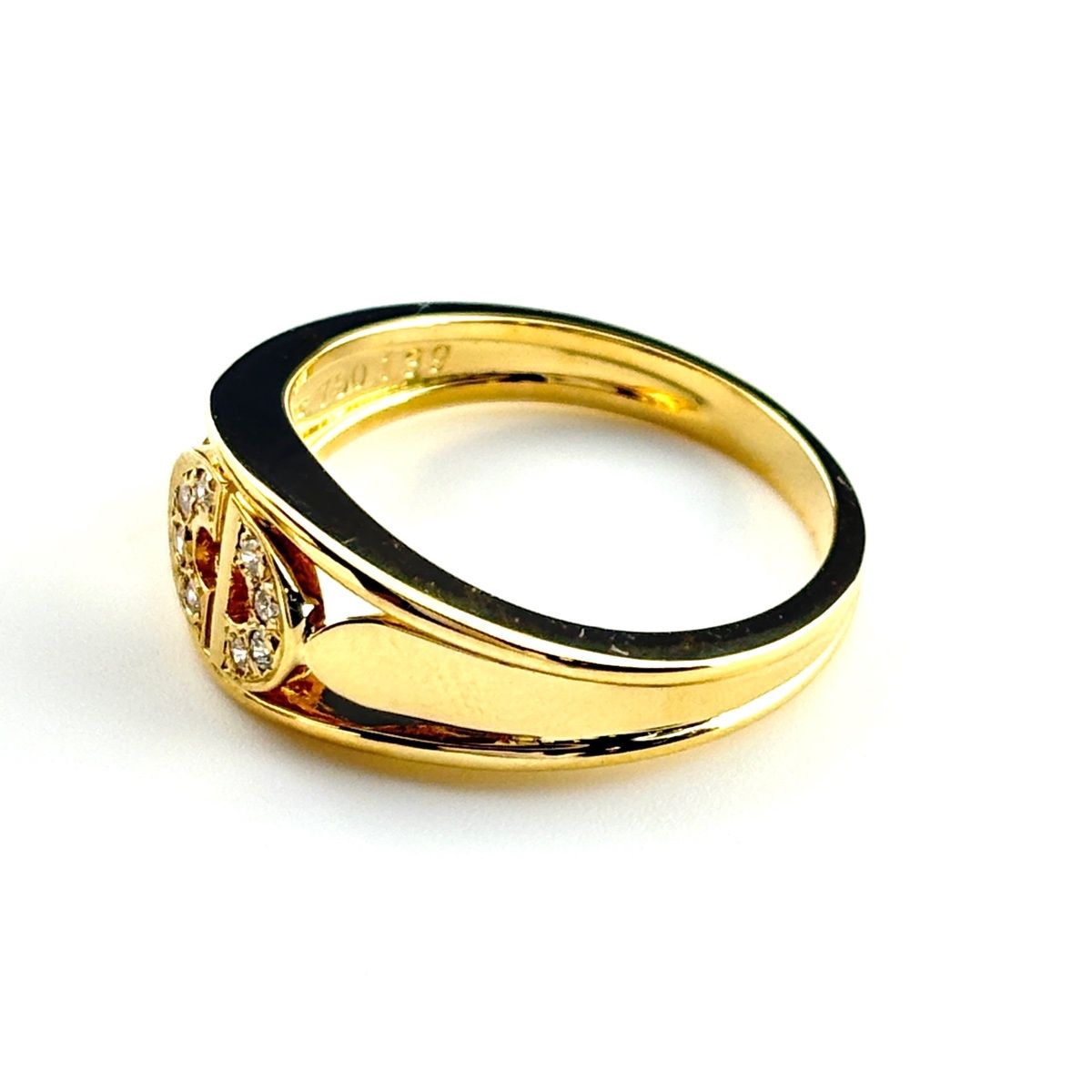 Dior Pave Diamond Ring YG Yellow Gold — view 2