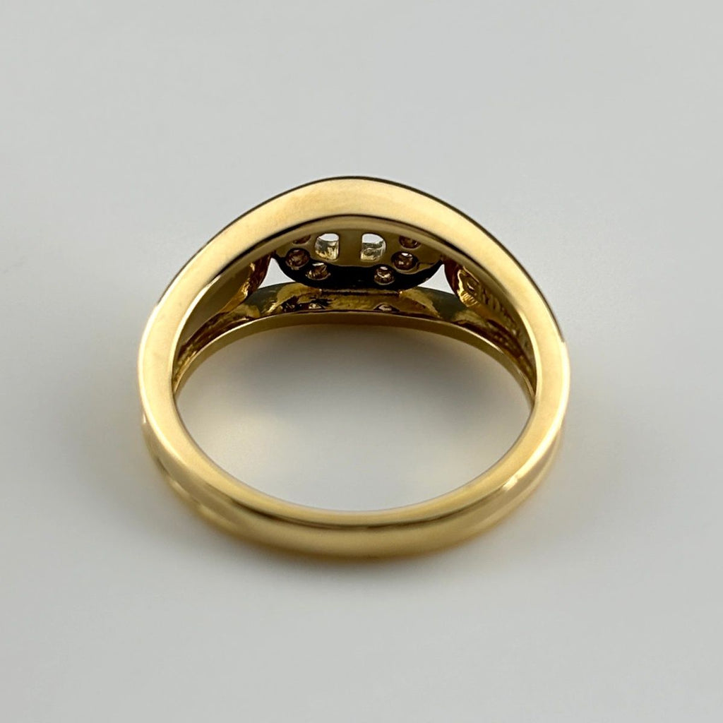 Dior Pave Diamond Ring YG Yellow Gold — view 3