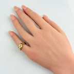 Dior Pave Diamond Ring YG Yellow Gold — view 4