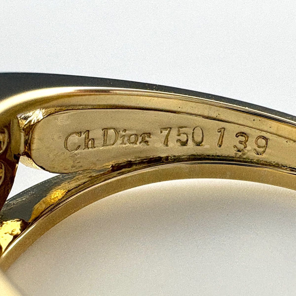 Dior Pave Diamond Ring YG Yellow Gold — view 5