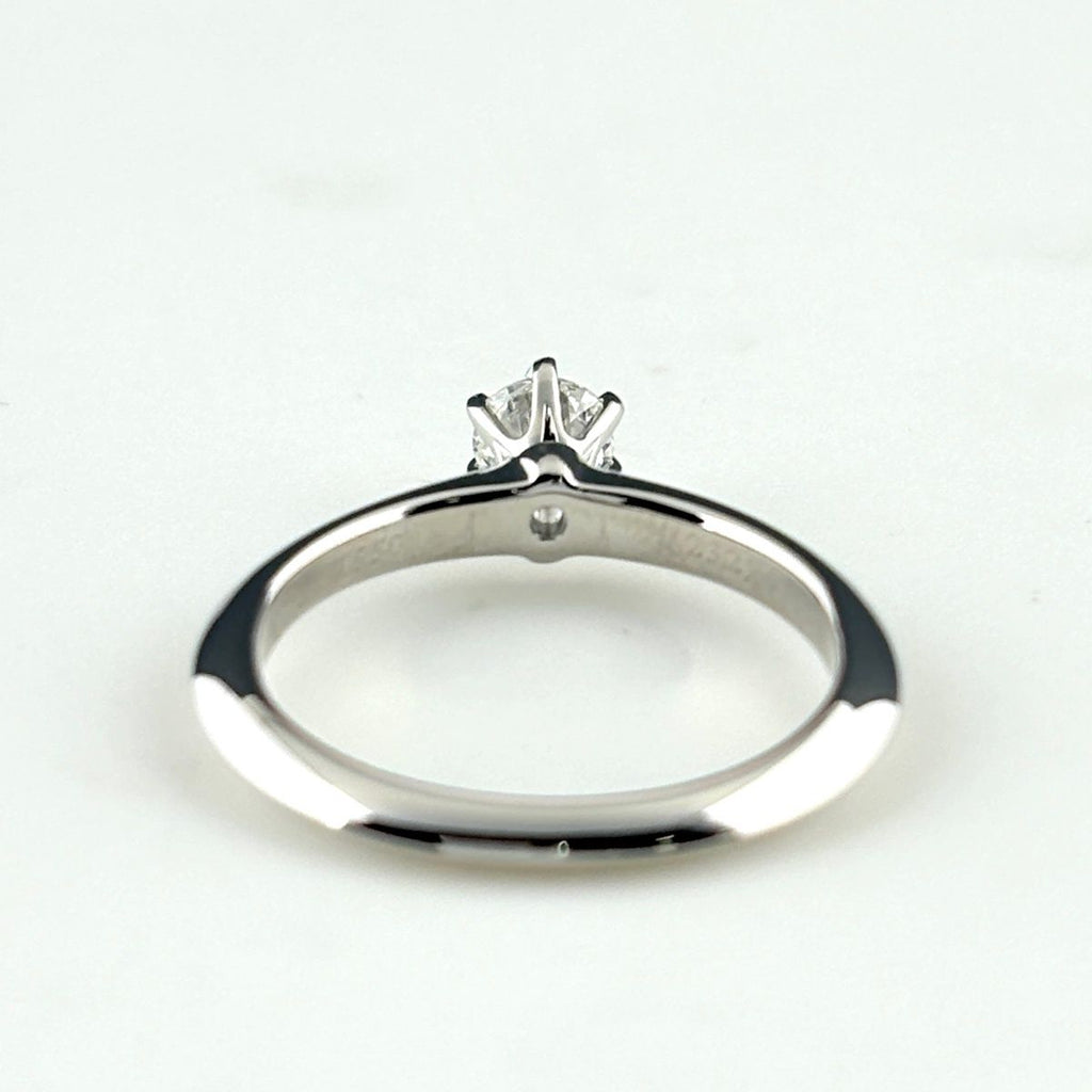 Tiffany & Co Solitaire Ring Platinum Pave Diamond — view 5