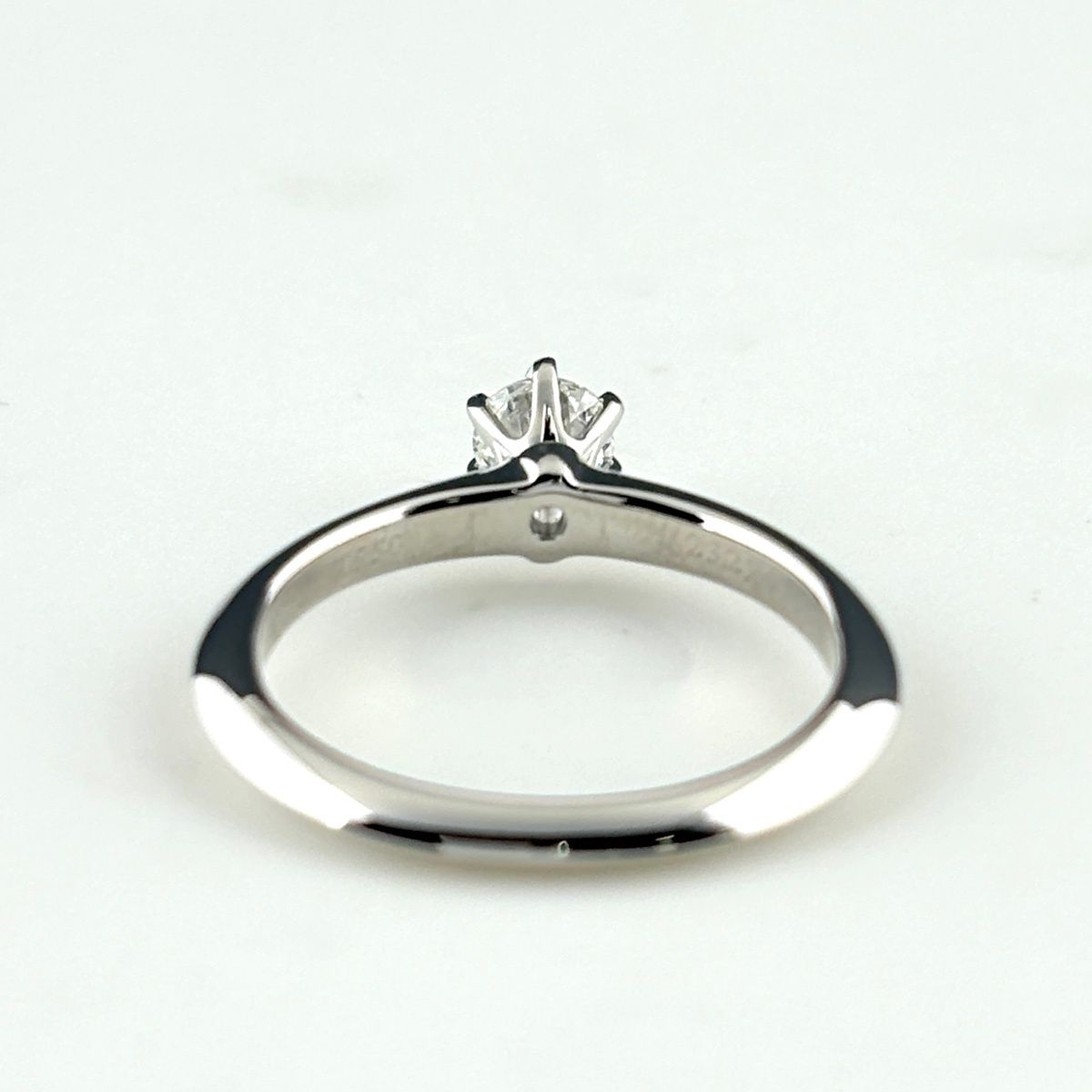 Tiffany & Co Solitaire Ring Platinum Pave Diamond — view 5
