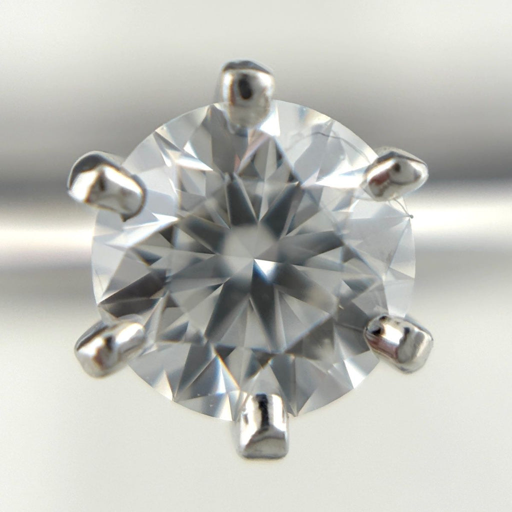 Tiffany & Co Solitaire Ring Platinum Pave Diamond — view 2