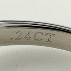 Tiffany & Co Solitaire Ring Platinum Pave Diamond — view 9