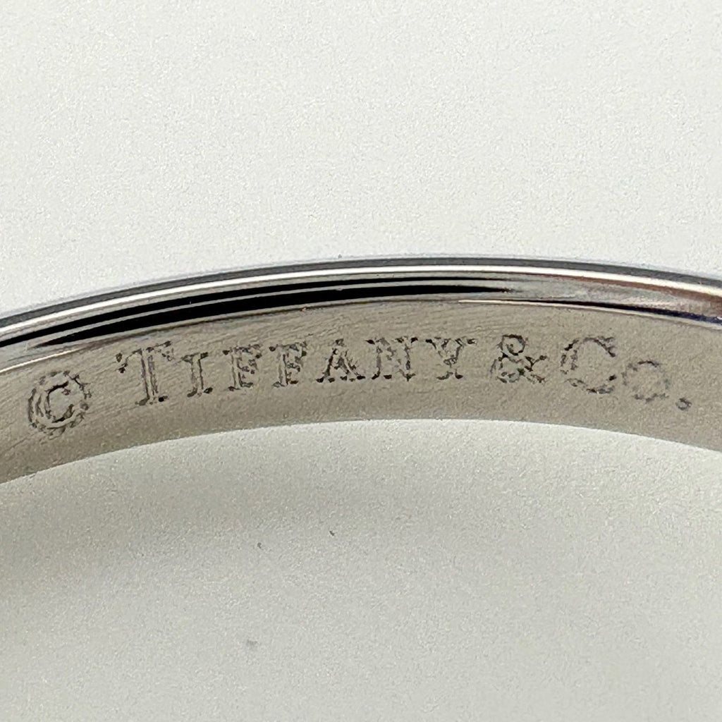 Tiffany & Co Solitaire Ring Platinum Pave Diamond — view 7