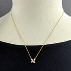 Tiffany & Co Cross Stitch Necklace YG Yellow Gold Pendant — view 3