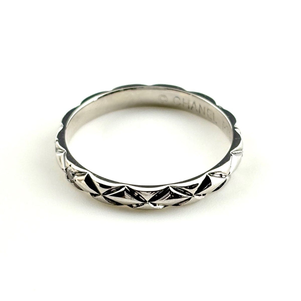 Chanel Quilted Ring Platinum Pave Diamond — view 2