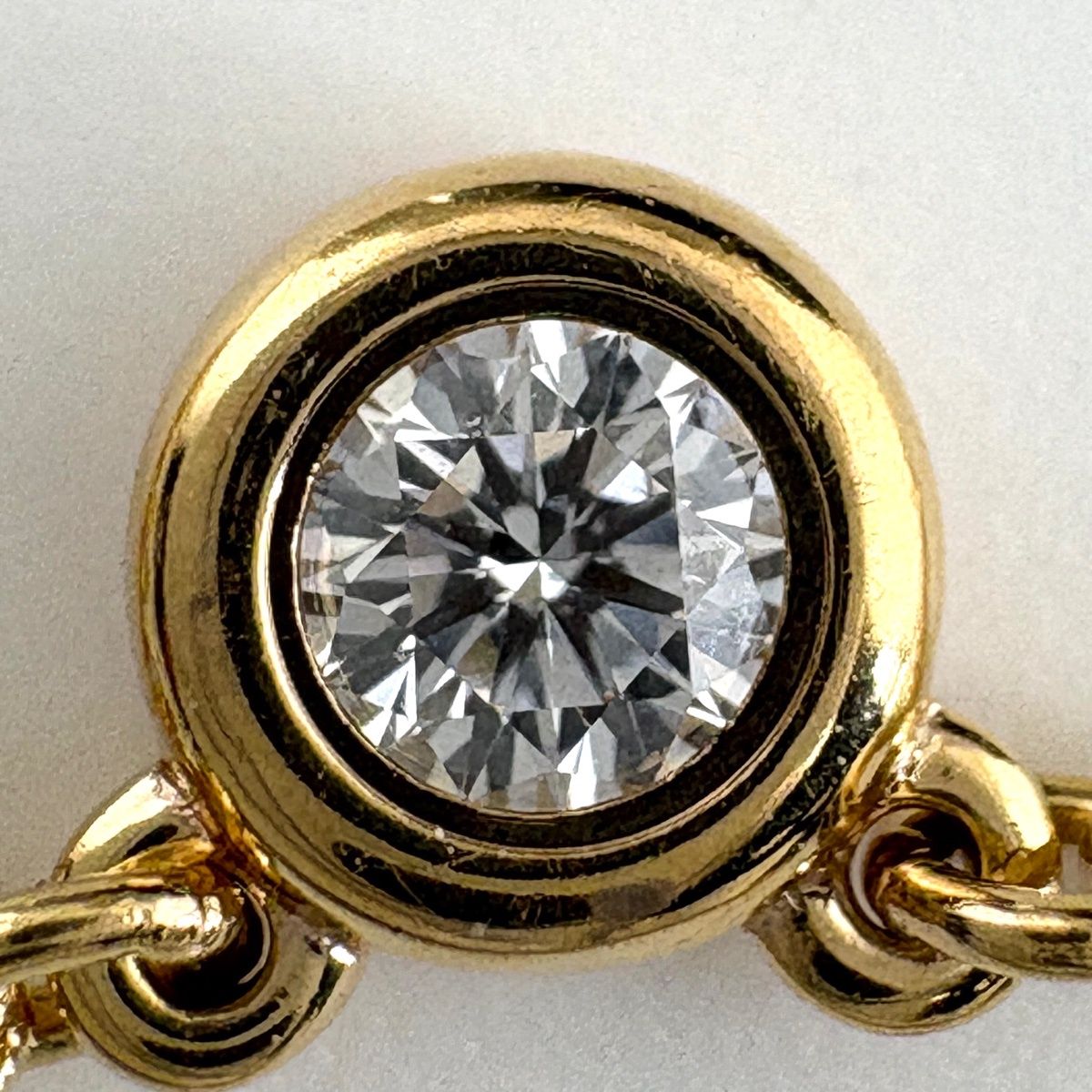 Tiffany & Co Elsa Peretti by the Yard Necklace YG Yellow Gold Pendant Diamond — view 2