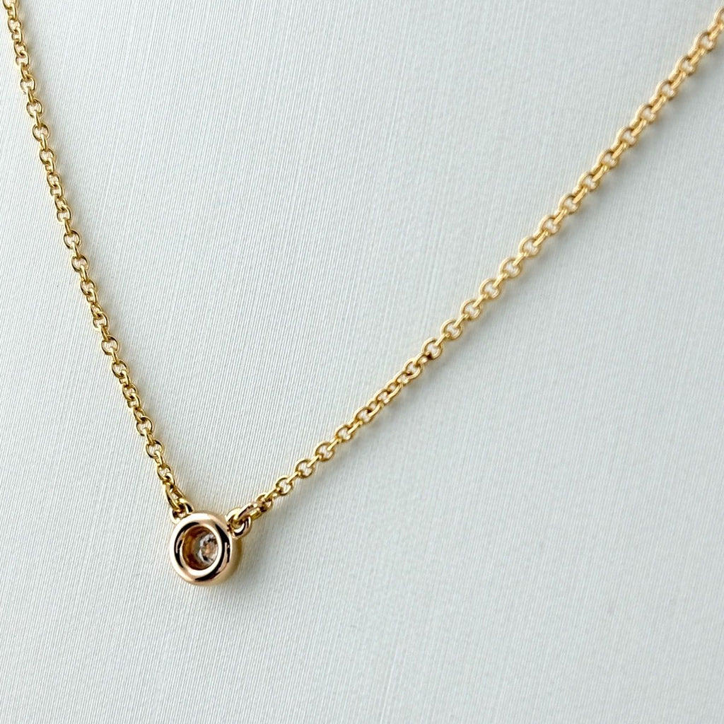Tiffany & Co Elsa Peretti by the Yard Necklace YG Yellow Gold Pendant Diamond — view 3