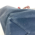 Chanel Shoulder Bag Logo CC Leather Canvas Navy — view 5