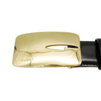 Gucci Belt Leather Logo Gold Buckle Plate Black 70 — view 2
