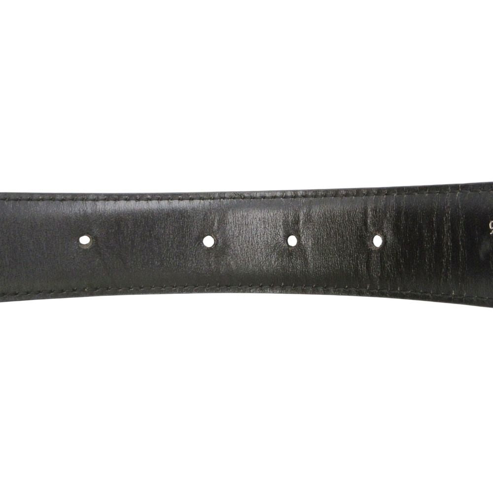 Gucci Belt Leather Logo Gold Buckle Plate Black 70 — view 6