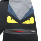 Fendi Scarf Bugsmon Star Shawl Knit Black Gray — view 6