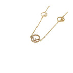 Fendi Necklace Is Crystal Bijou Choker Logo Chain Pink Gold — view 9