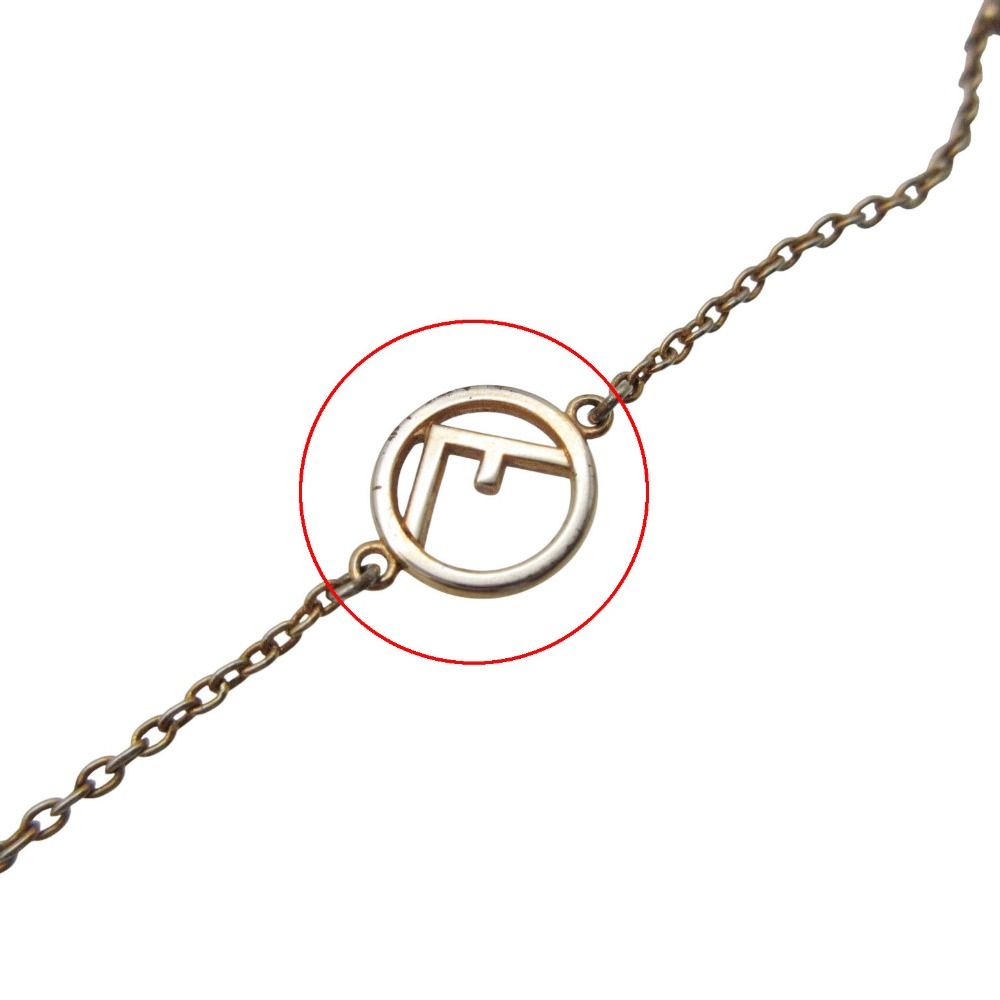 Fendi Necklace Is Crystal Bijou Choker Logo Chain Pink Gold — view 7