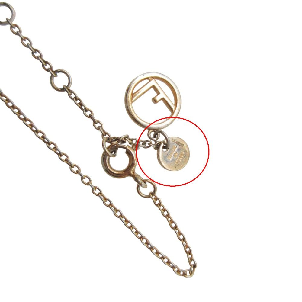 Fendi Necklace Is Crystal Bijou Choker Logo Chain Pink Gold — view 6