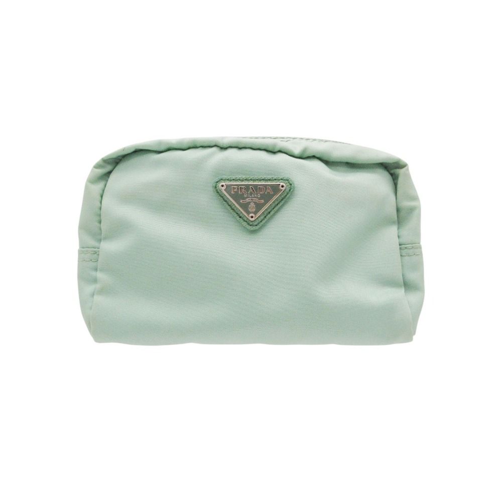 Prada Pouch Tessuto Cosmetics Makeup Nylon Mint Green
