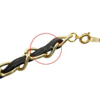 Chanel Necklace Perfume Bottle Charm Leather Chain Black Gold — view 7