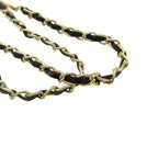 Chanel Necklace Perfume Bottle Charm Leather Chain Black Gold — view 5