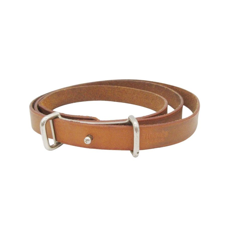 Hermes Bracelet Hapi 2 Quadruple Strand Leather Brown Camel
