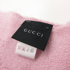Gucci Shawl Wool Fringe Scarf Pink — view 6