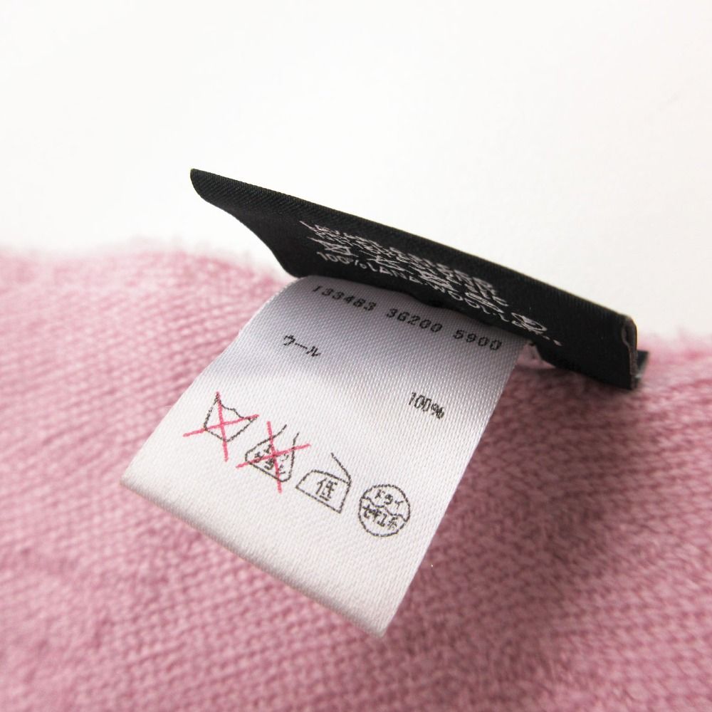 Gucci Shawl Wool Fringe Scarf Pink — view 7