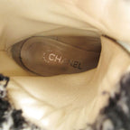 Chanel Boots CC Logo Side Zipper Long Combat Shoes Black — view 7