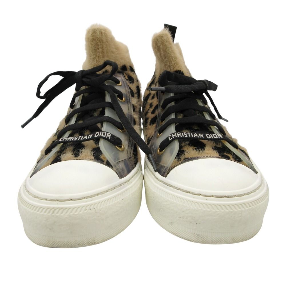 Dior Sneakers Walkn Leopard Print High Top Animal All Over Pattern Beige — view 2