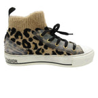 Dior Sneakers Walkn Leopard Print High Top Animal All Over Pattern Beige — view 4