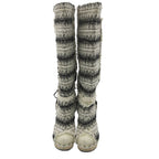 Chanel Boots Long Tweed Lapinfa CC Logo Wood Heels White — view 2